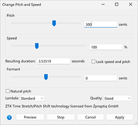 Change Pitch and Speed